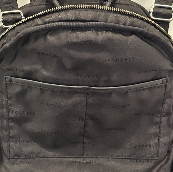 Calvin Klein Belfast Nylon Backpack, Black/Silver, Like New, Unisex main image 5